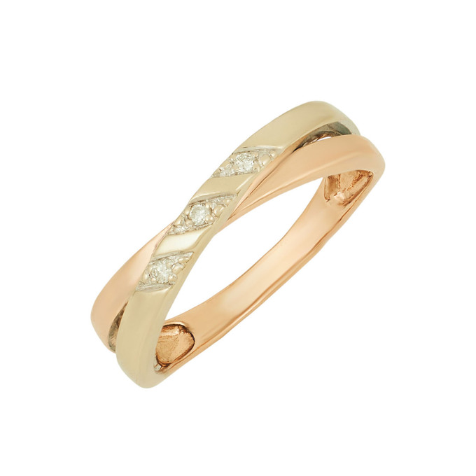 Кольцо из золота 585 пробы c бриллиантами