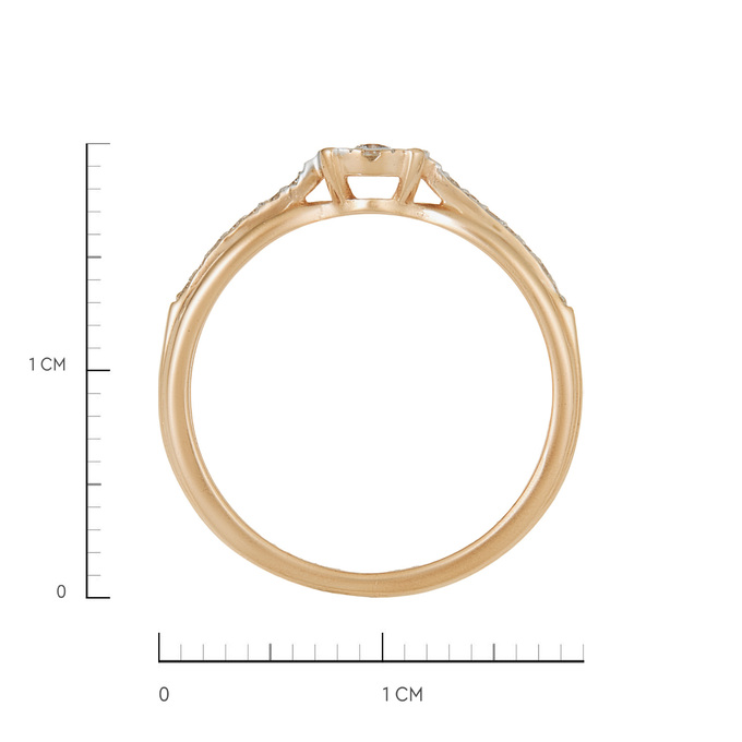 Кольцо из золота 585 пробы c бриллиантами, Л 3706 7738 за 26300