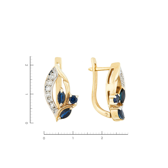 Комплект серьги и кольцо с Бриллиантами и Сапфирами, К00000138 за 107000