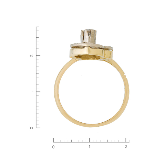 Кольцо из комбинированного золота 750 пробы c 26 бриллиантами, Л47074142 за 96400