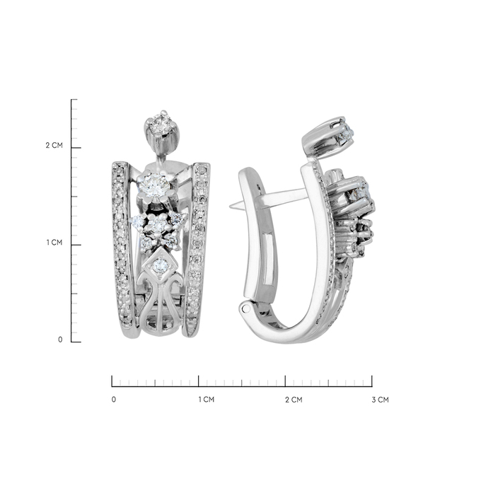 Серьги из золота 585 пробы c бриллиантами, К 0000 2495 за 102000