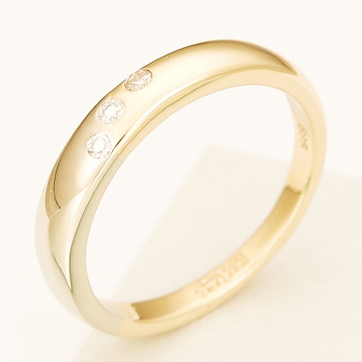 Кольцо из комбинированного золота 585 пробы c 3 бриллиантами Л04069882 фото 1