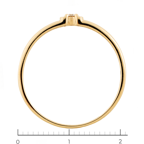 Кольцо из комбинированного золота 585 пробы c 1 бриллиантом, Л29117023 за 6400