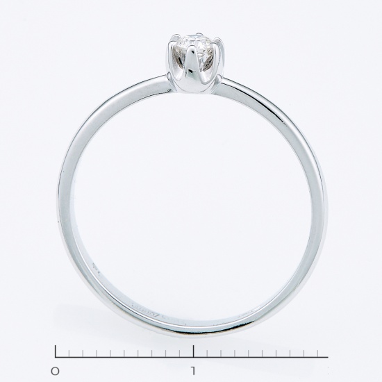 Кольцо из белого золота 585 пробы c 1 бриллиантом, Л35052935 за 10115