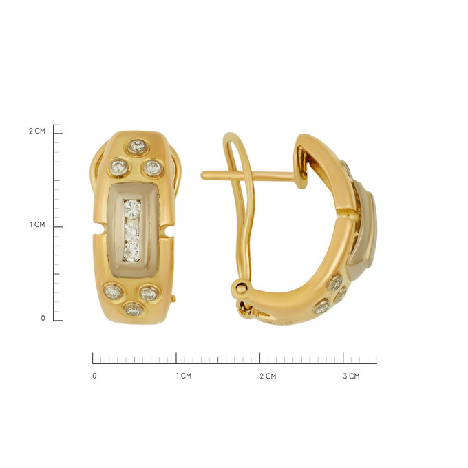 Серьги из золота 750 пробы c бриллиантами