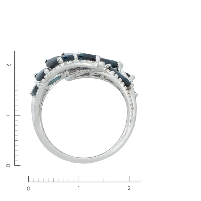 Кольцо из белого золота 585 пробы c 32 бриллиантами и 16 сапфирами, Л 2010 3221 за 65500