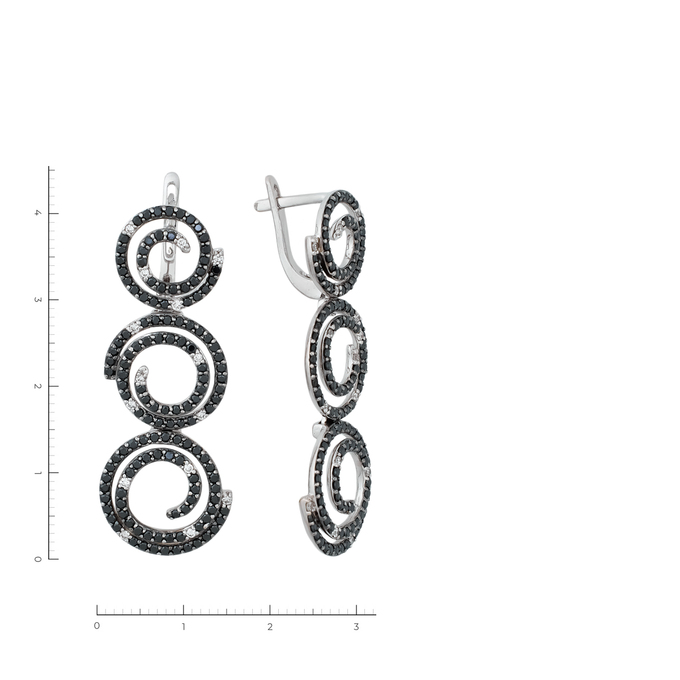 Серьги из золота 585 пробы c 302 бриллиантами, Л 2809 5486 за 82000