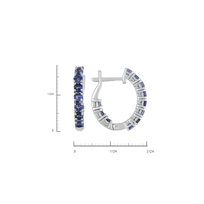 Серьги из золота 585 пробы c 22 танзанитами