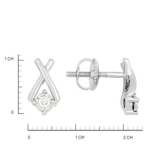 Серьги из золота 585 пробы с бриллиантами, Л 1908 7928 за 25400
