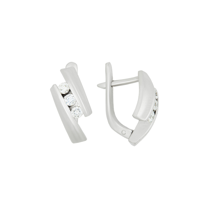 Серьга из золота 585 пробы c бриллиантами