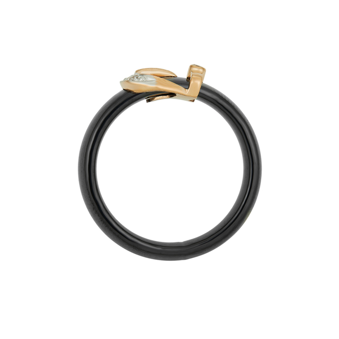 Кольцо из золота 585 пробы c бриллиантами и керамикой, Л 1615 7860 за 46800