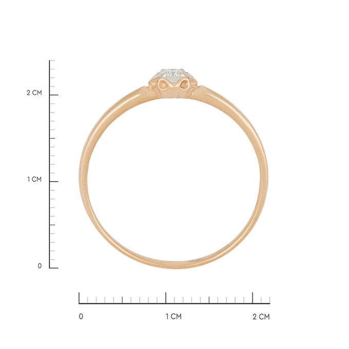 Кольцо из золота 585 пробы c бриллиантом, Л 3506 8140 за 22000