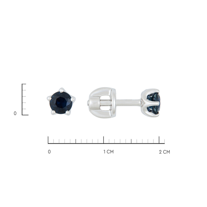 Серьги из золота 585 пробы c сапфирами