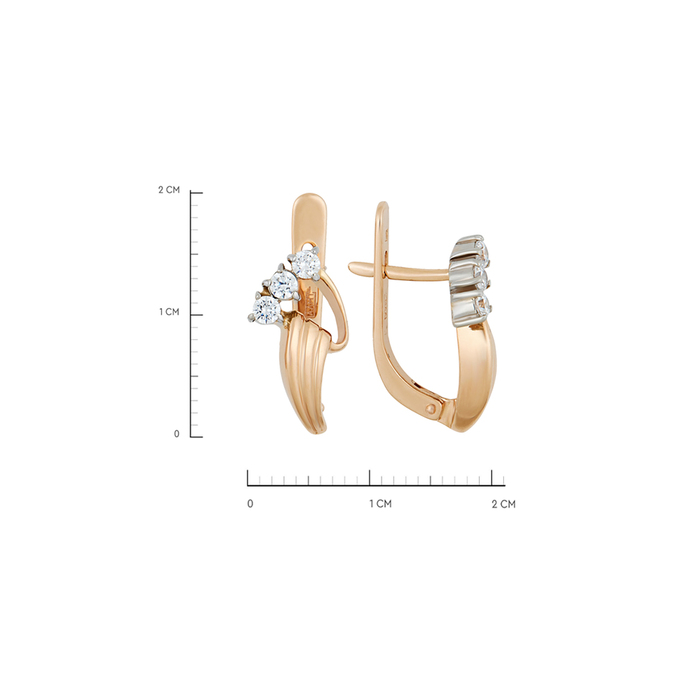 Серьги из золота 585 пробы c фианитами, Л 4608 6583 за 29120