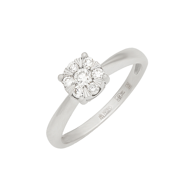 Кольцо из золота 585 пробы c бриллиантами