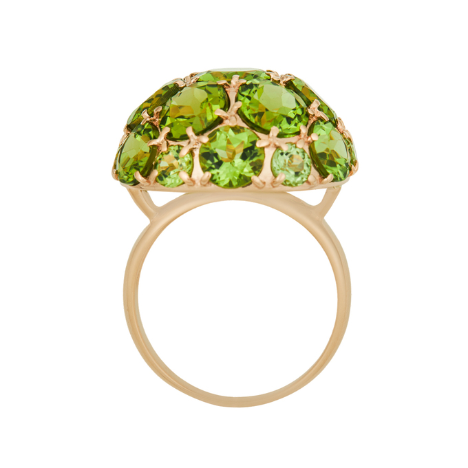 Кольцо из золота 585 пробы c хризолитами, Л 6302 5016 за 101120