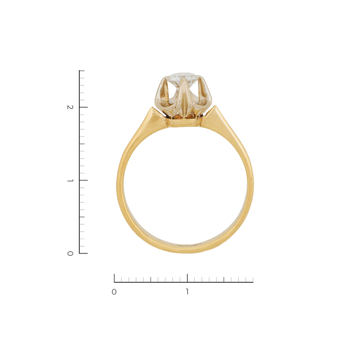 Кольцо из комбинированного золота 750 пробы c 1 бриллиантом, Л 2808 6326 за 51900