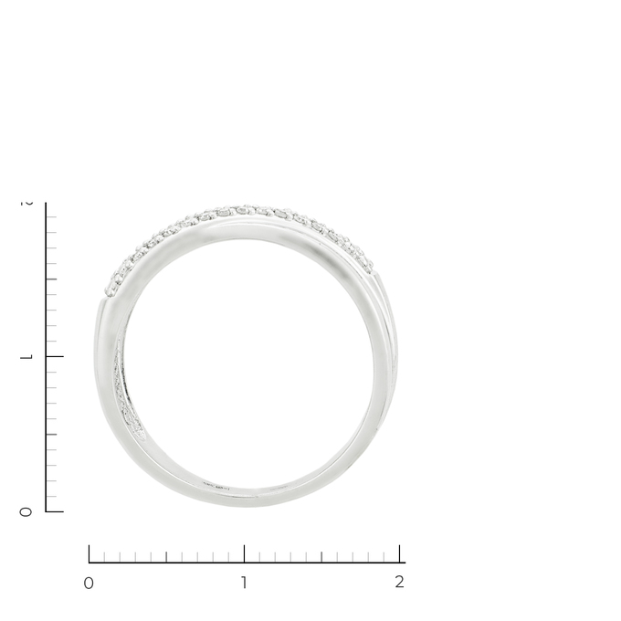 Кольцо из белого золота 585 пробы c 24 бриллиантами