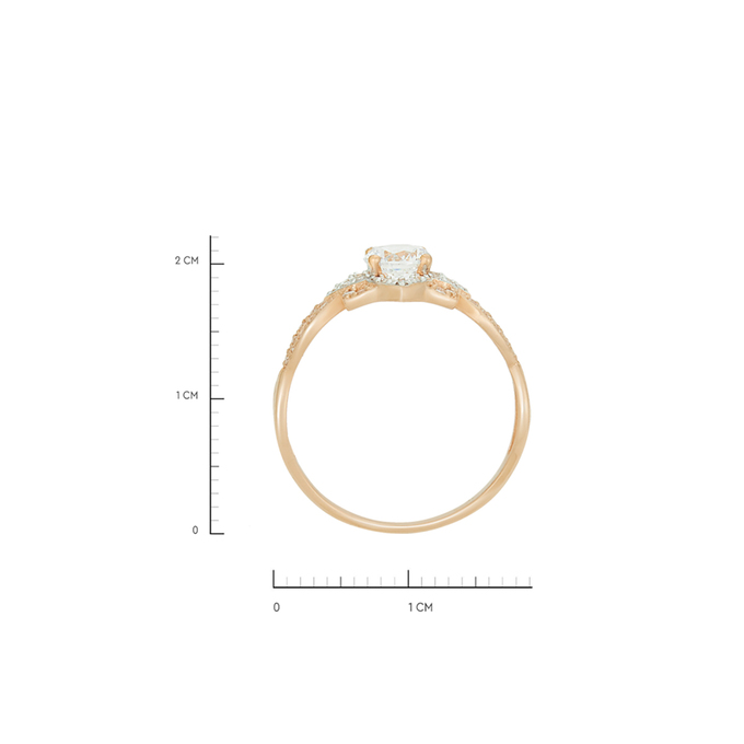 Кольцо из золота 585 пробы c фианитами, Л 4807 5461 за 17600