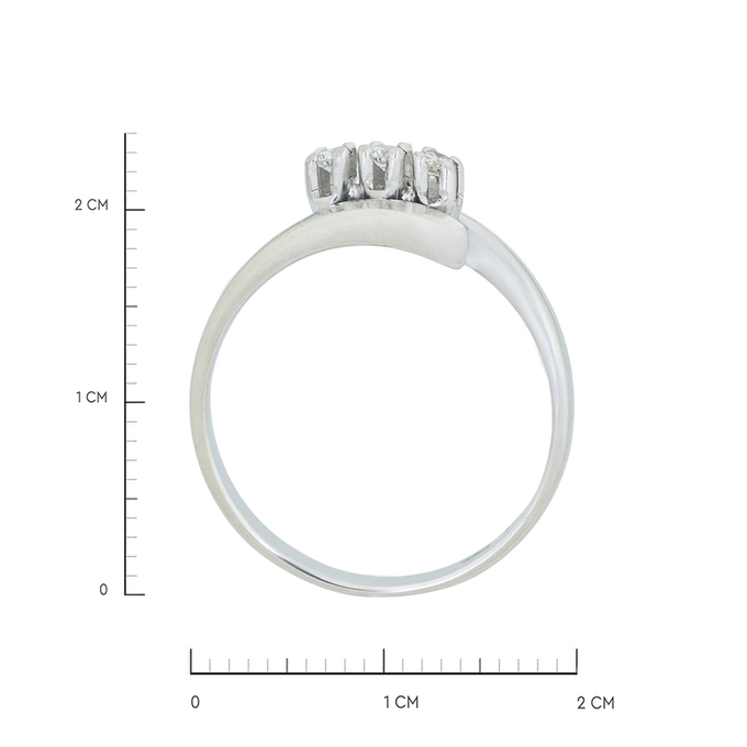 Кольцо из золота 585 пробы c 3 бриллиантами, Л 4608 8203 за 29520