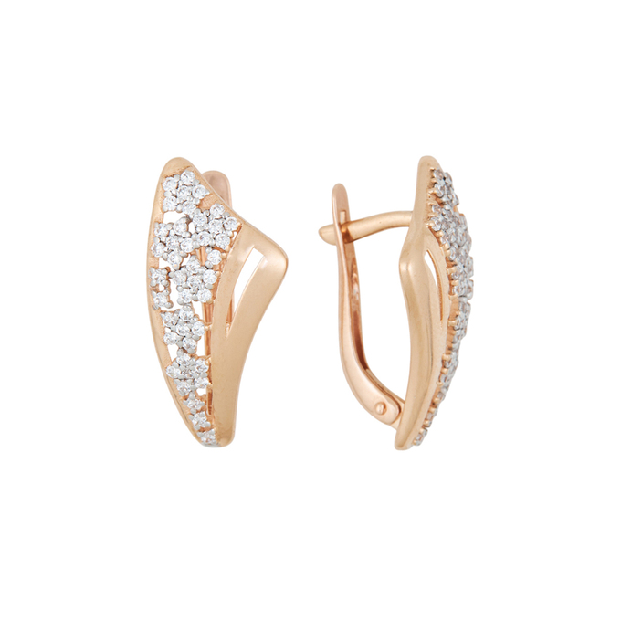 Серьги из золота 585 пробы c фианитами, Л 3705 9549 за 23440