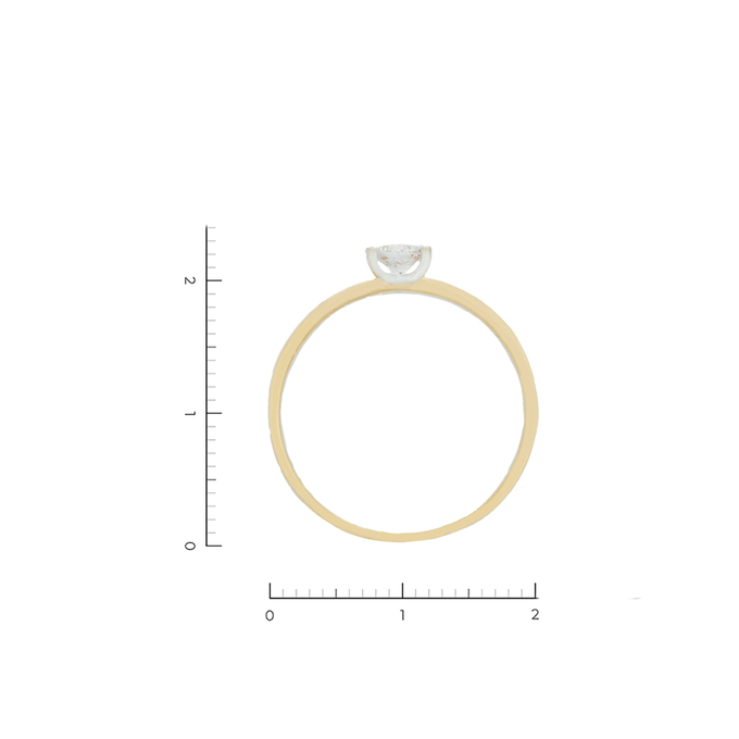 Кольцо из золота 585 пробы c 17 бриллиантами
