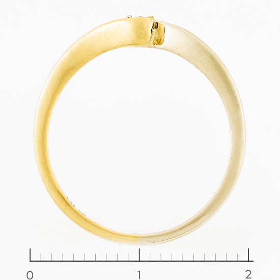 Кольцо из комбинированного золота 750 пробы c 1 бриллиантом, Л23154382 за 12900