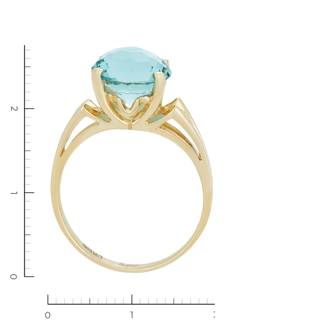 Кольцо из желтого золота 585 пробы c 1 празиолитом