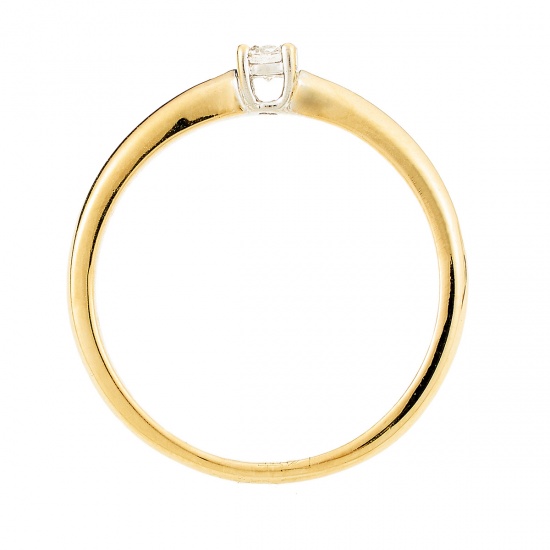 Кольцо из комбинированного золота 585 пробы c 1 бриллиантом, Л22114704 за 6300