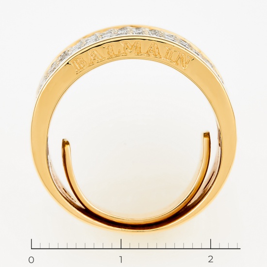 Кольцо из желтого золота 750 пробы c 70 бриллиантами, Л28070463 за 150000