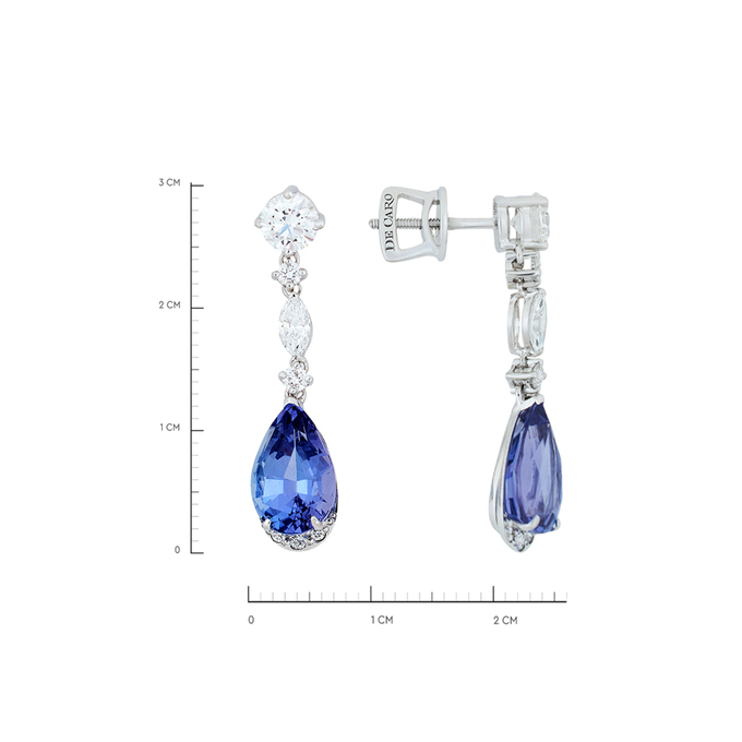 Серьги из золота 750 пробы c Танзанит и Бриллиант, Л 2810 7627 за 519000