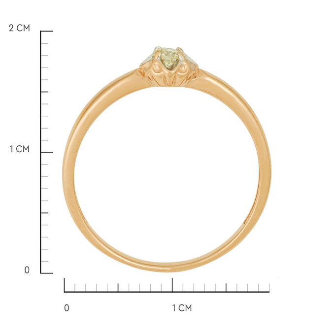 Кольцо из золота 585 пробы c бриллиантом