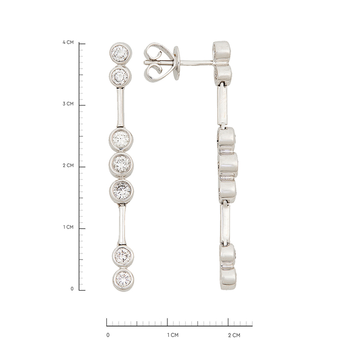 Серьги из золота 750 пробы c бриллиантами, Л 2010 9250 за 112000