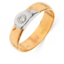 Кольцо из комбинированного золота 585 пробы c 1 бриллиантом Л41047014 фото 1