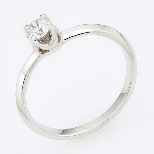 Кольцо из белого золота 750 пробы c 1 бриллиантом Л24132799 фото 1
