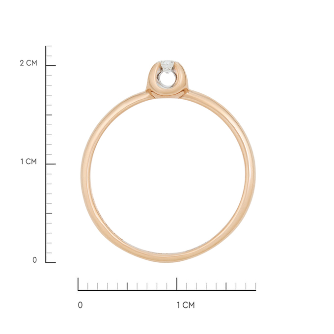 Кольцо из золота 585 пробы c бриллиантом, Л 0616 3570 за 18000