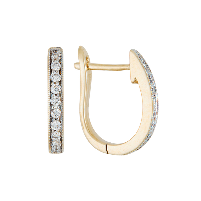 Серьги из золота 585 пробы c 20 бриллиантами, Л 0514 7545 за 23450