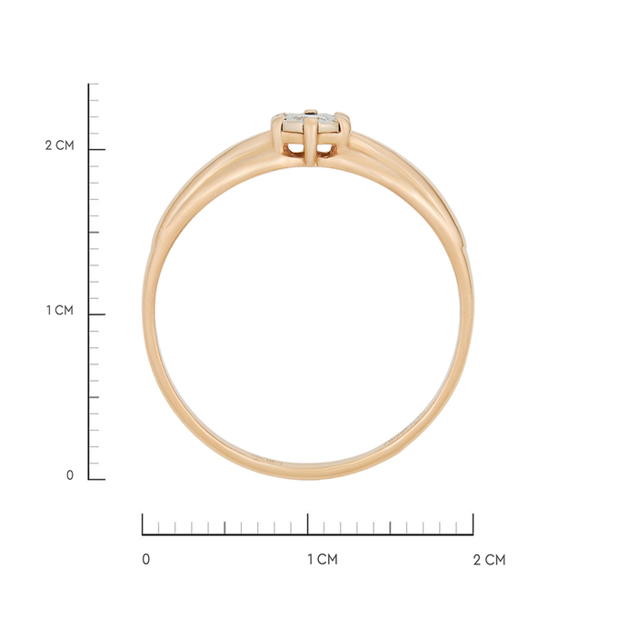 Кольцо из золота 585 пробы c бриллиантом, Л 7102 2831 за 17520