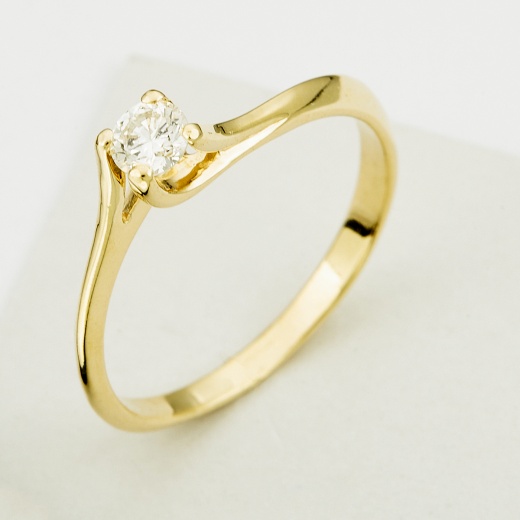 Кольцо из желтого золота 585 пробы c 1 бриллиантом Л18101115 фото 1