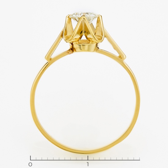 Кольцо из желтого золота 583 пробы c 1 бриллиантом, Л16085040 за 140500