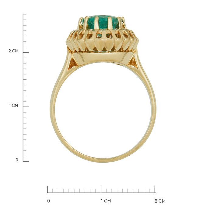 Кольцо из золота 585 пробы c изумрудом и бриллиантами, Л 3506 5901 за 130000