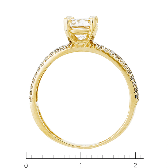 Кольцо из желтого золота 585 пробы c фианитами, Л24141599 за 11640