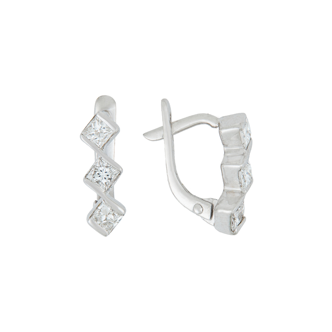 Серьги из золота 750 пробы c 6 бриллиантами, Л 2810 8639 за 52900