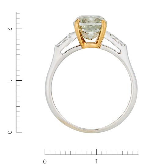 Кольцо из комбинированного золота 750 пробы c 3 бриллиантами, Л28096132 за 650000