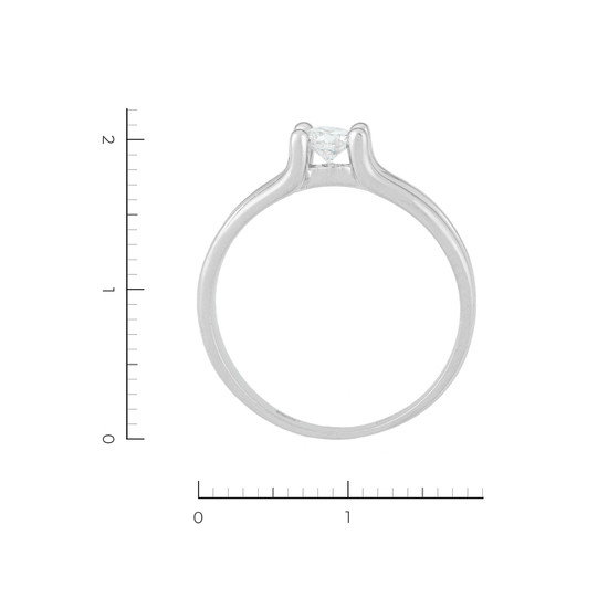Кольцо из белого золота 585 пробы c 1 бриллиантом, Л28094244 за 43050