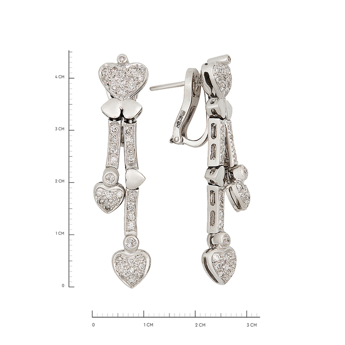 Серьги из золота 750 пробы c бриллиантами, Л 0910 9361 за 154800