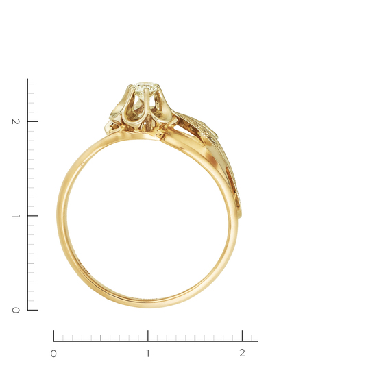 Кольцо из комбинированного золота 585 пробы c 7 бриллиантами, Л28086194 за 19500