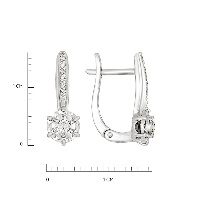 Серьги из золота 585 пробы с бриллиантами, Л 4608 4552 за 33400