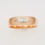 Кольцо из комбинированного золота 583 пробы c 1 бриллиантом Л33072416 фото 2
