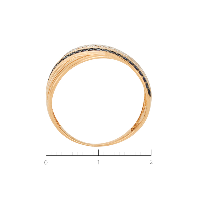 Кольцо из золота 585 пробы c 20 бриллиантами и 20 сапфирами, Л 2912 6348 за 23600